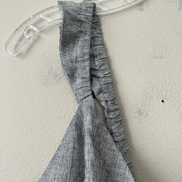 Lovers + Friends Kat Linen Blend Jumpsuit Ruffle Strap  Chambray Gray Medium M - Picture 8 of 9
